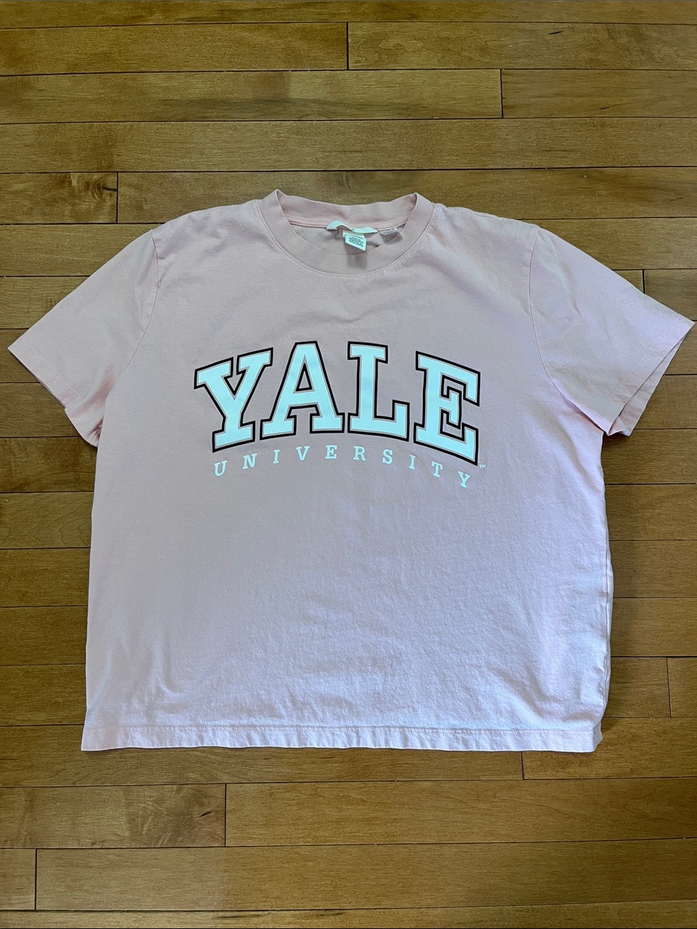 University Pink Crewneck T-Shirt - Collegiate Graphic Tee